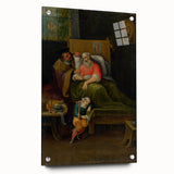 Baroque Bedside Scene: Classic Art Print with Emotional Intimacy