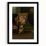 Baroque Bedside Scene: Classic Art Print with Emotional Intimacy