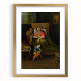 Baroque Bedside Scene: Classic Art Print with Emotional Intimacy