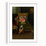Baroque Bedside Scene: Classic Art Print with Emotional Intimacy