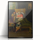 Baroque Bedside Scene: Classic Art Print with Emotional Intimacy