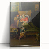Baroque Bedside Scene: Classic Art Print with Emotional Intimacy