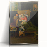 Baroque Bedside Scene: Classic Art Print with Emotional Intimacy