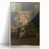 Baroque Bedside Scene: Classic Art Print with Emotional Intimacy