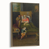 Baroque Bedside Scene: Classic Art Print with Emotional Intimacy