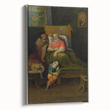 Baroque Bedside Scene: Classic Art Print with Emotional Intimacy