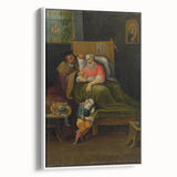 Baroque Bedside Scene: Classic Art Print with Emotional Intimacy
