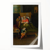 Baroque Bedside Scene: Classic Art Print with Emotional Intimacy