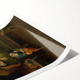 Baroque Bedside Scene: Classic Art Print with Emotional Intimacy