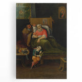 Baroque Bedside Scene: Classic Art Print with Emotional Intimacy