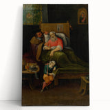 Baroque Bedside Scene: Classic Art Print with Emotional Intimacy