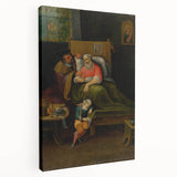 Baroque Bedside Scene: Classic Art Print with Emotional Intimacy
