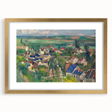 Panoramic Village Landscape Wall Art - Vibrant Modern Countryside Decor