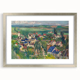 Panoramic Village Landscape Wall Art - Vibrant Modern Countryside Decor