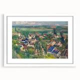 Panoramic Village Landscape Wall Art - Vibrant Modern Countryside Decor