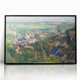 Panoramic Village Landscape Wall Art - Vibrant Modern Countryside Decor
