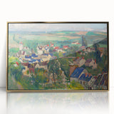 Panoramic Village Landscape Wall Art - Vibrant Modern Countryside Decor