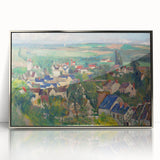 Panoramic Village Landscape Wall Art - Vibrant Modern Countryside Decor