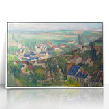 Panoramic Village Landscape Wall Art - Vibrant Modern Countryside Decor