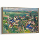 Panoramic Village Landscape Wall Art - Vibrant Modern Countryside Decor