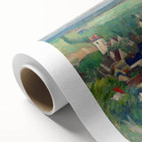 Panoramic Village Landscape Wall Art - Vibrant Modern Countryside Decor