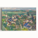 Panoramic Village Landscape Wall Art - Vibrant Modern Countryside Decor