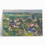 Panoramic Village Landscape Wall Art - Vibrant Modern Countryside Decor