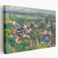 Panoramic Village Landscape Wall Art - Vibrant Modern Countryside Decor