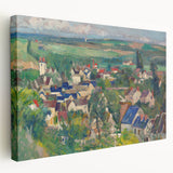 Panoramic Village Landscape Wall Art - Vibrant Modern Countryside Decor