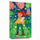 Adventure Girl & Bunny Girls Room Wall Art – Kids Room Art Print