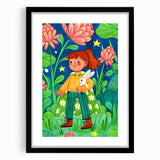 Adventure Girl & Bunny Girls Room Wall Art – Kids Room Art Print