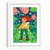 Adventure Girl & Bunny Girls Room Wall Art – Kids Room Art Print