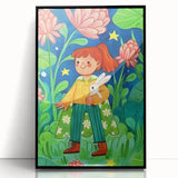 Adventure Girl & Bunny Girls Room Wall Art – Kids Room Art Print