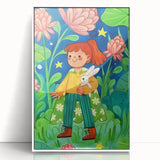 Adventure Girl & Bunny Girls Room Wall Art – Kids Room Art Print