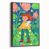 Adventure Girl & Bunny Girls Room Wall Art – Kids Room Art Print