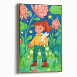 Adventure Girl & Bunny Girls Room Wall Art – Kids Room Art Print