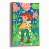 Adventure Girl & Bunny Girls Room Wall Art – Kids Room Art Print