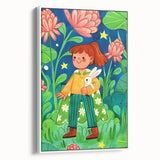 Adventure Girl & Bunny Girls Room Wall Art – Kids Room Art Print