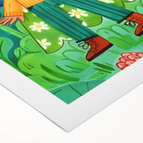 Adventure Girl & Bunny Girls Room Wall Art – Kids Room Art Print