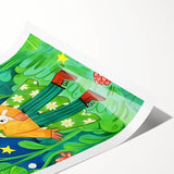 Adventure Girl & Bunny Girls Room Wall Art – Kids Room Art Print