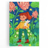 Adventure Girl & Bunny Girls Room Wall Art – Kids Room Art Print