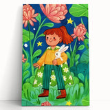 Adventure Girl & Bunny Girls Room Wall Art – Kids Room Art Print