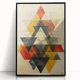 Geometric Dining Room Wall Art - Modern Abstract Canvas Print