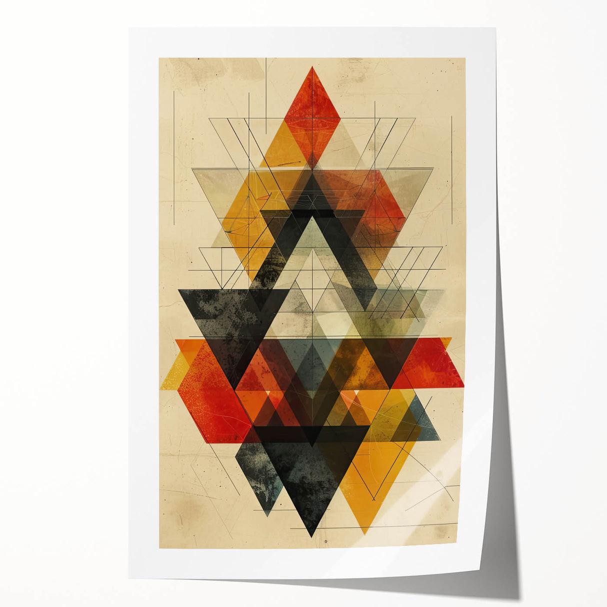 Geometric Dining Room Wall Art - Modern Abstract Canvas Print