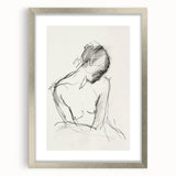 Abstract figurative frame with mat in silver finish, showcasing a modern artistic design suited for contemporary home decor. Ideal for enhancing living spaces with elegance.