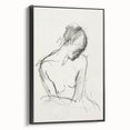 Framed abstract figurative canvas art in a sleek black frame, showcasing vibrant colors and dynamic shapes, perfect for modern home decor or art collections.