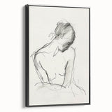 Framed abstract figurative canvas art in a sleek black frame, showcasing vibrant colors and dynamic shapes, perfect for modern home decor or art collections.