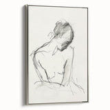 Framed abstract figurative canvas artwork with a silver frame, showcasing vibrant colors and dynamic shapes, perfect for modern home decor.