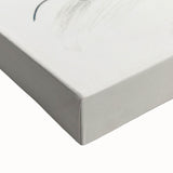 Close-up of an abstract figurative stretched canvas artwork showcasing vibrant colors and intricate textures, perfect for modern home decor and artistic expression.