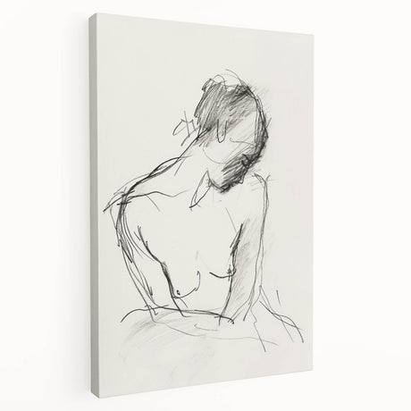 Abstract figurative stretched canvas artwork showcasing vibrant colors and dynamic shapes, ideal for modern decor, viewed from the side to highlight texture and depth.